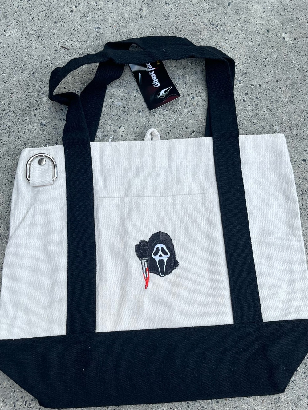 Scream Ghostface Halloween mini canvas tote bag new